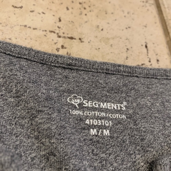 Segments Grey 3/4 Sleeve V-Neck Tunic Top - 100% Cotton M/M - Picture 3 of 6